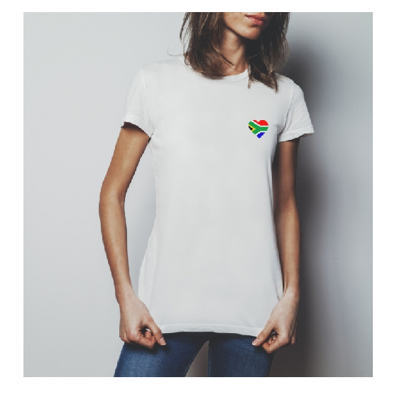 white shirt with black heart